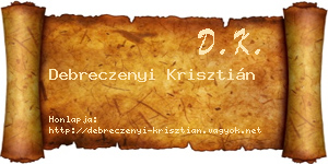 Debreczenyi Krisztián névjegykártya