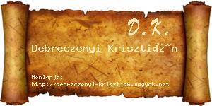 Debreczenyi Krisztián névjegykártya